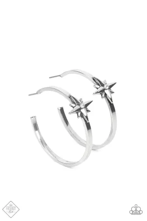 Lone Star Shimmer White Paparazzi Earrings