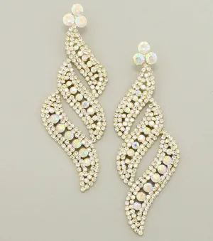 Long AB Statement Earrings on Gold | bolts | 364553