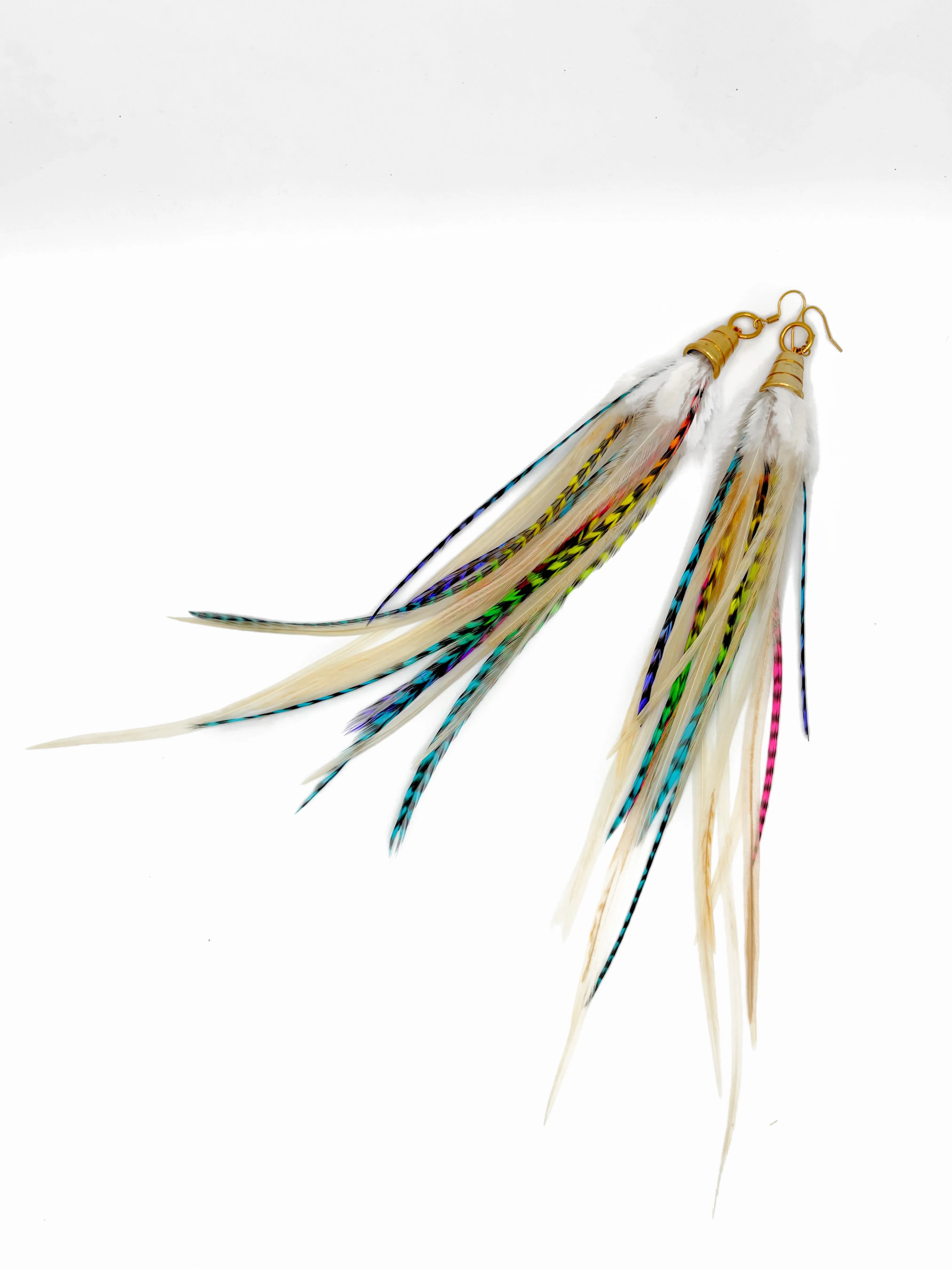 Long Feather Earrings - Hidden Rainbows