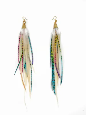 Long Feather Earrings - Hidden Rainbows
