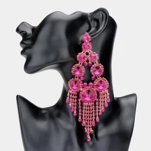 Long Fuchsia Chandelier Earrings | 520226