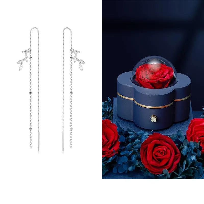 Long Tassel Earrings With Niche Design And Temperament In Sterling Silver For Women