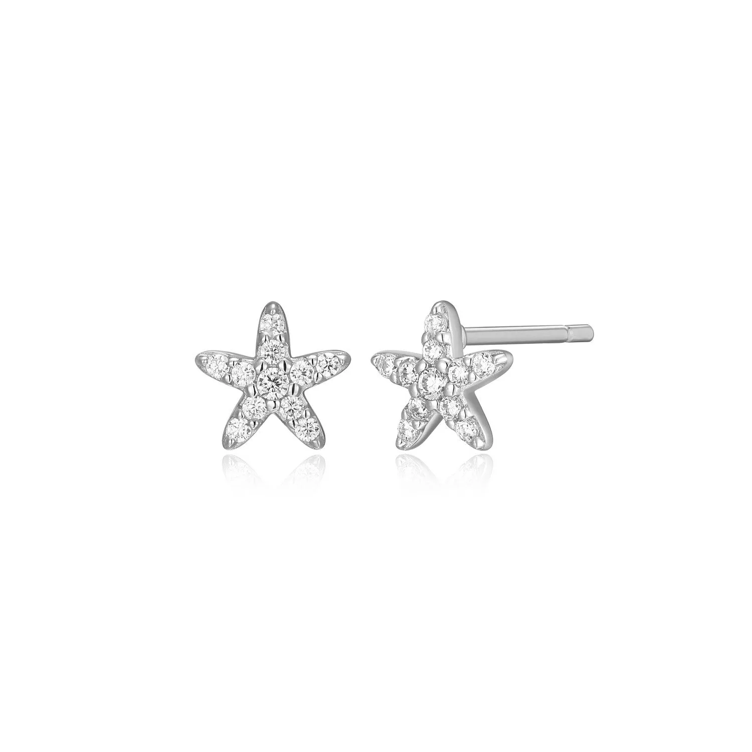 M by Monte Luna LG Diamond Starfish Stud Earrings in 18K Yellow Gold/Rhodium Plated Sterling Silver