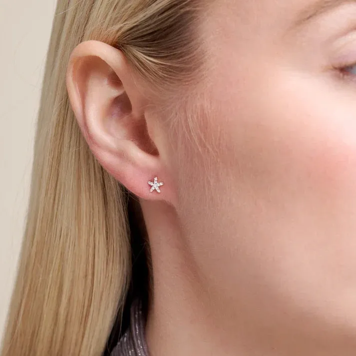 M by Monte Luna LG Diamond Starfish Stud Earrings in 18K Yellow Gold/Rhodium Plated Sterling Silver