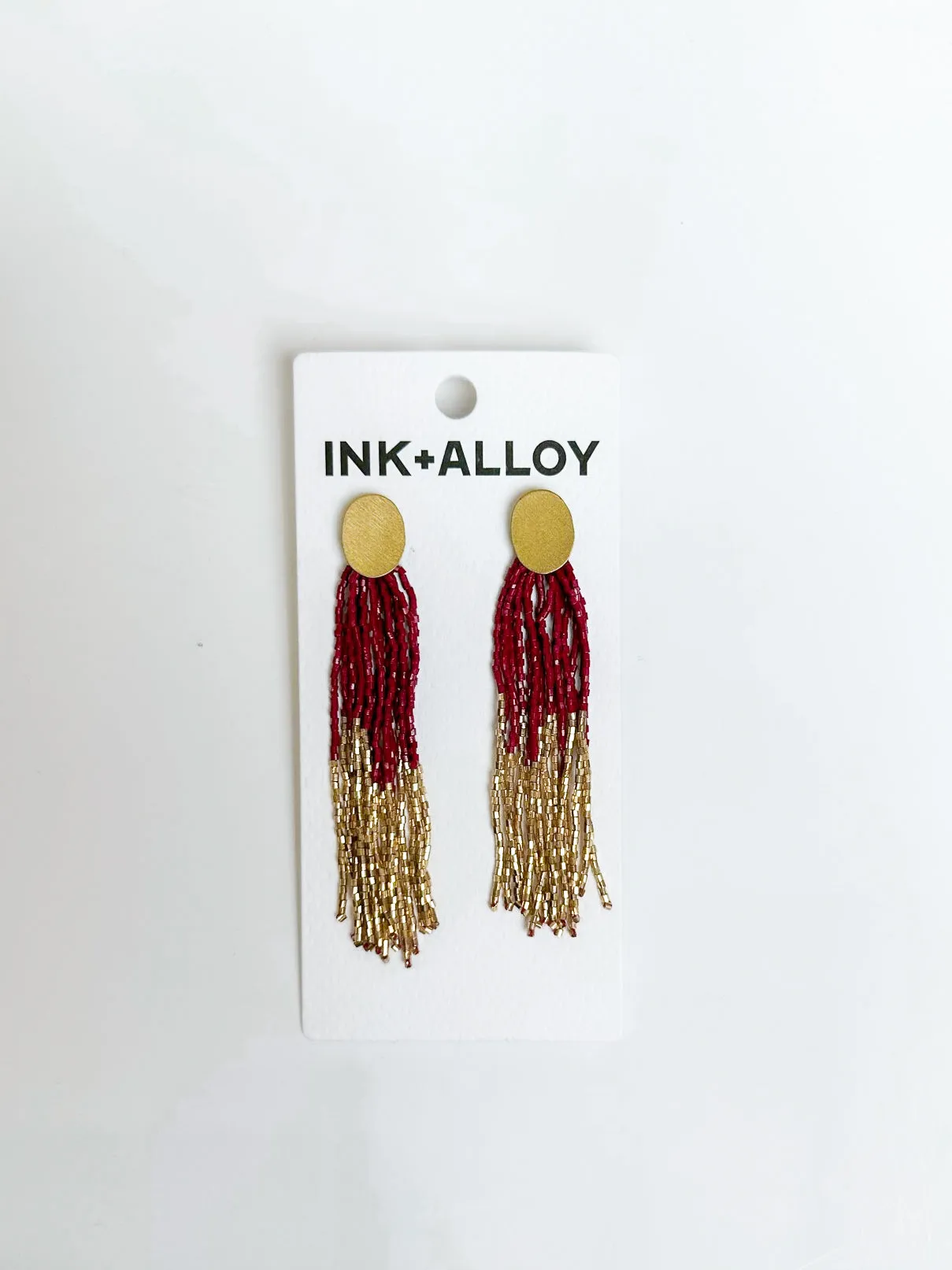 Mae 2 Color Beaded Tassel Earring