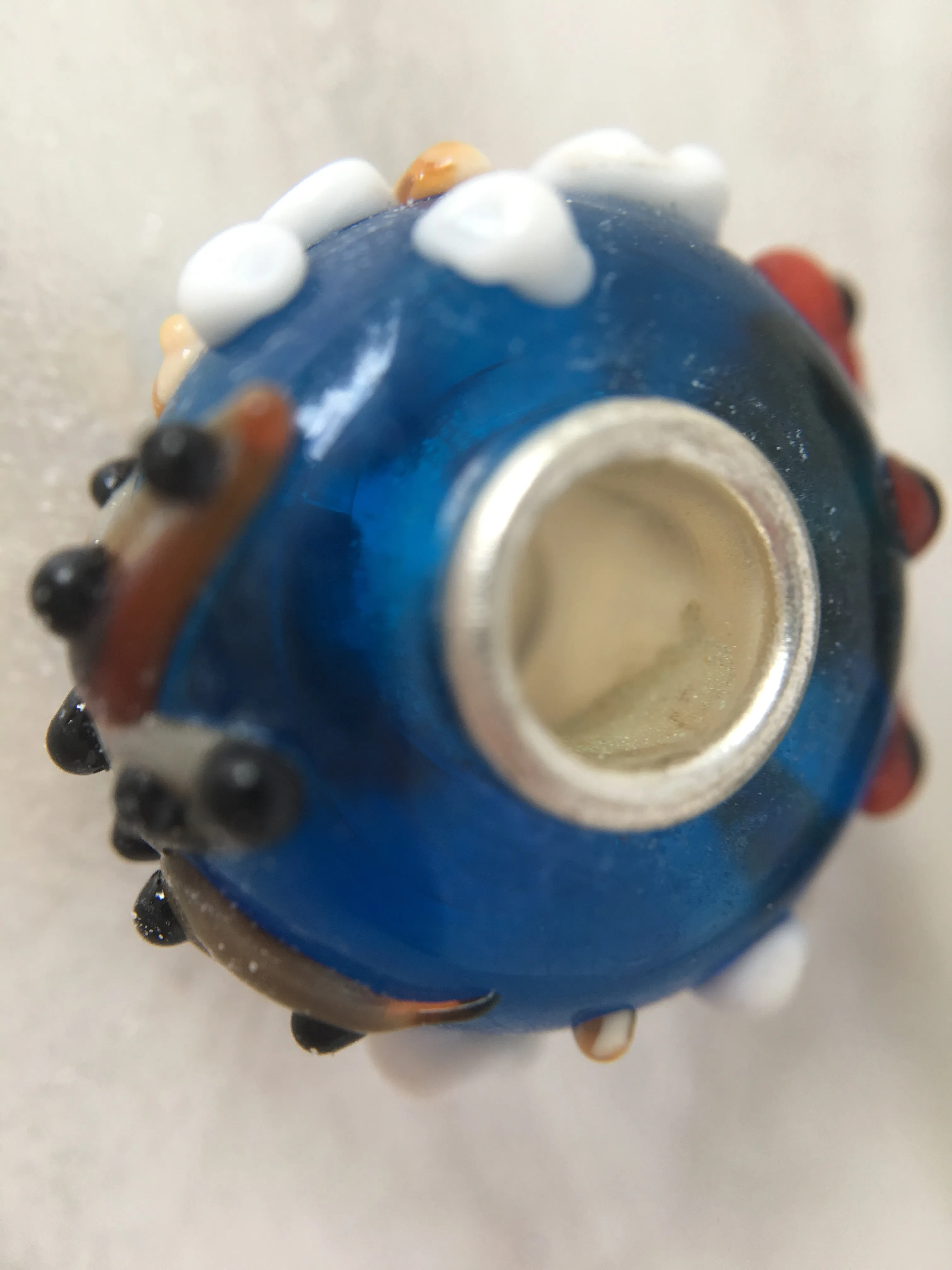 MALU- Lampwork Glass  STARFISH & SHELLS Large Hole Bead