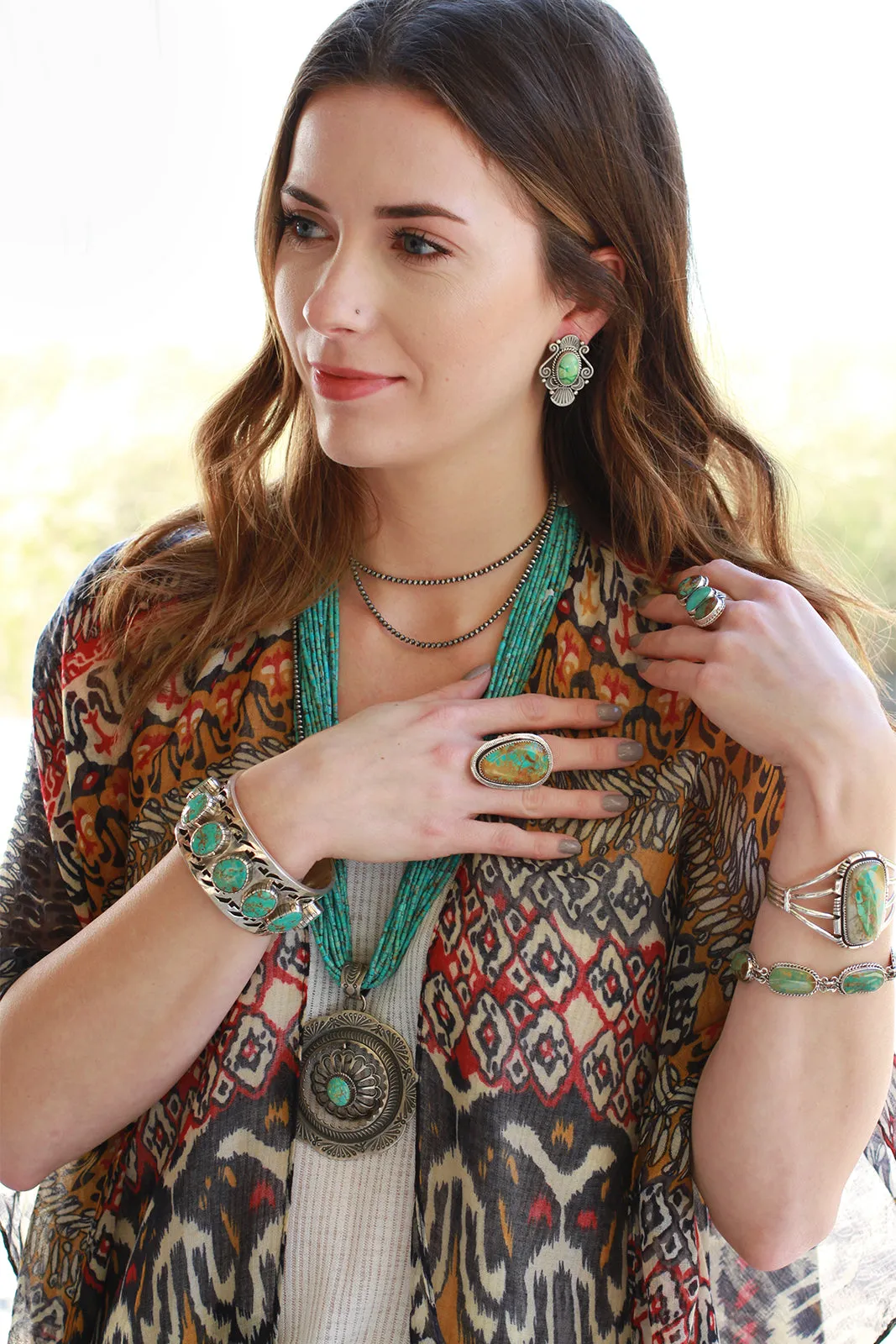 M&R Calladitto Sonoran Gold Turquoise Post Earrings