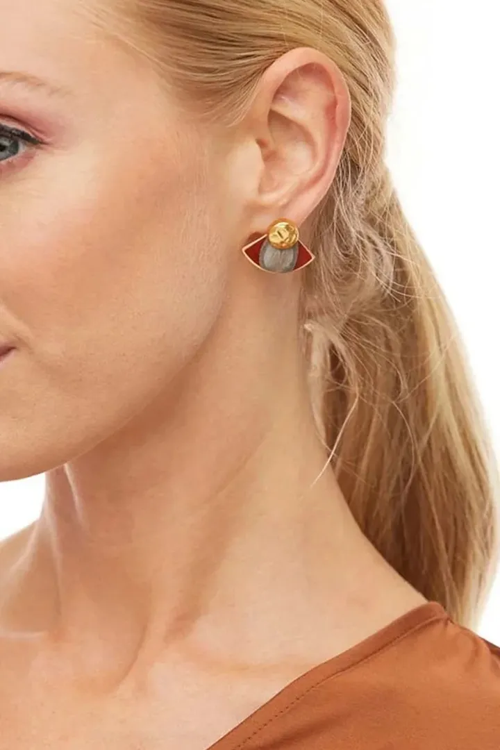 MANDARIN LIGHTS FEATHER EARINGS
