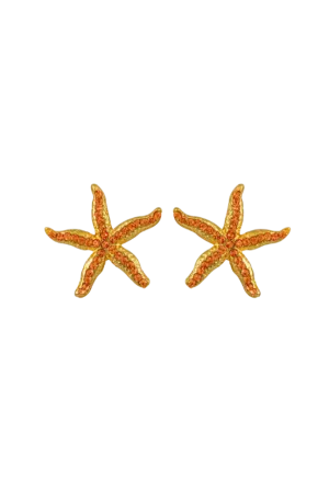 Marina's Golden Starfish Crystal Earrings Daphne x Oceanus