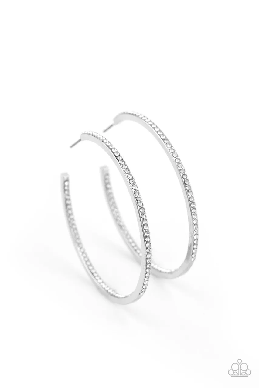Marquee Magic White Paparazzi Earrings