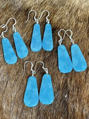 Mavis Turquoise Teardrop Slab Earrings