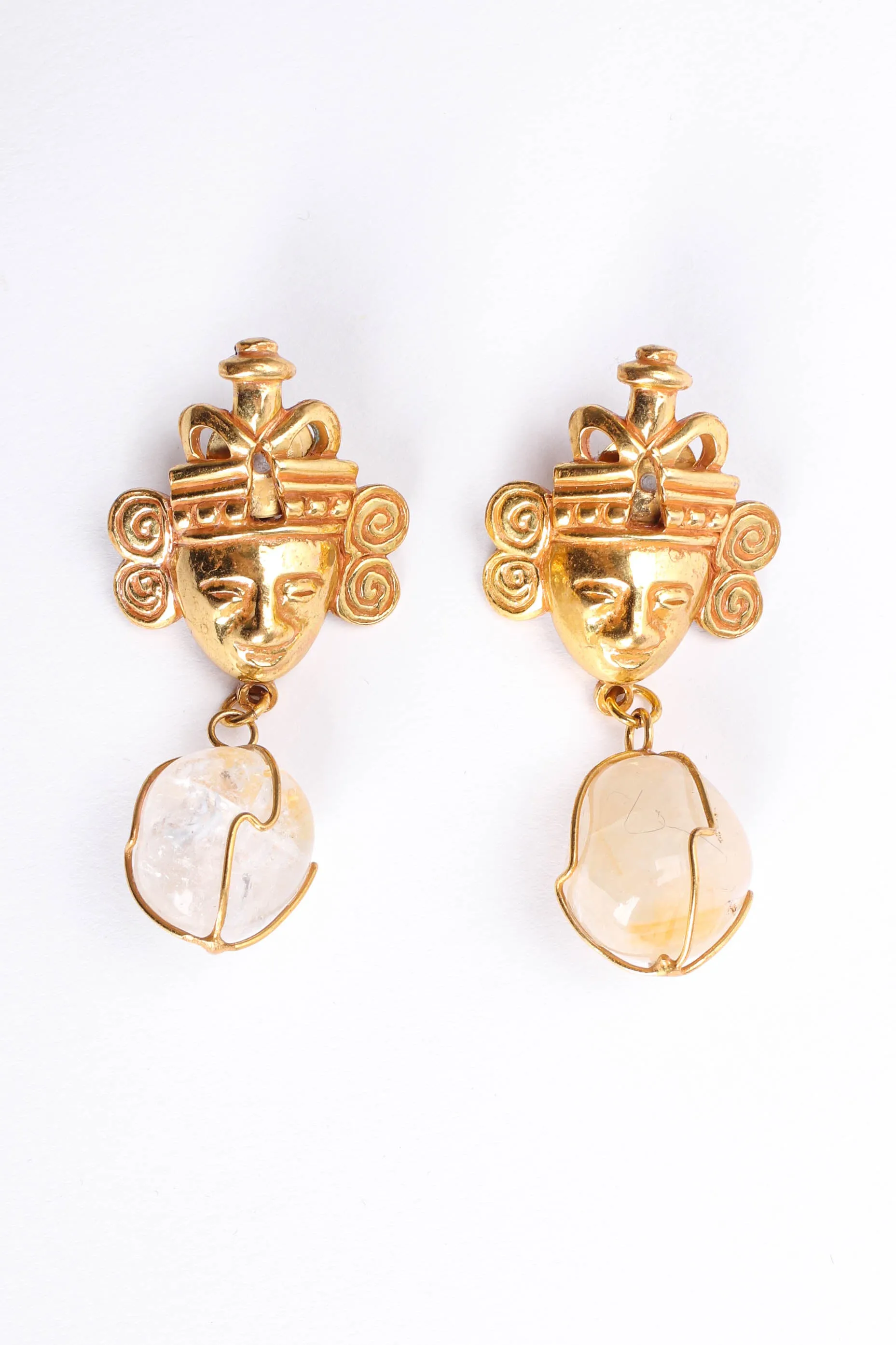 Mayan Crystal Stone Earrings