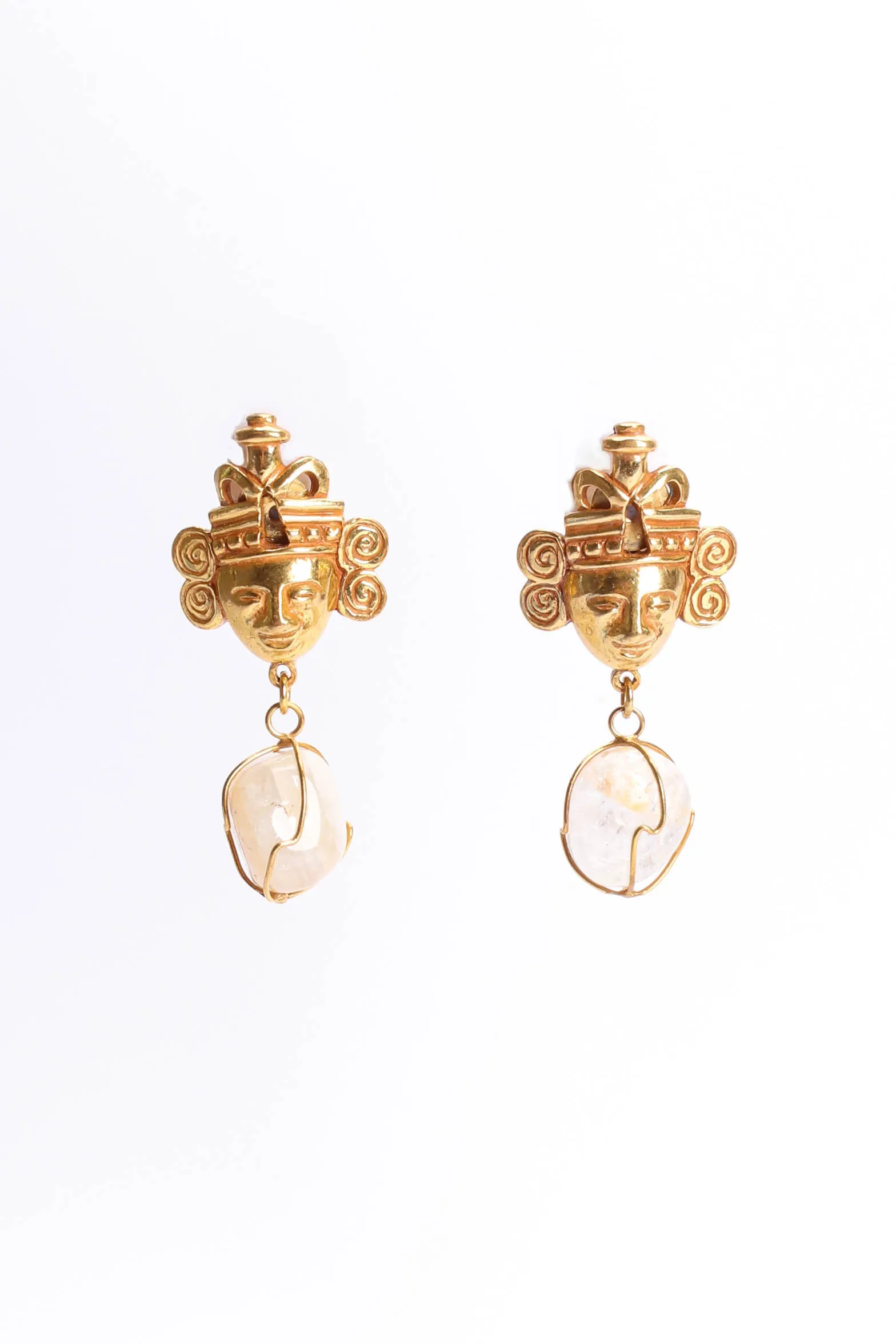 Mayan Crystal Stone Earrings