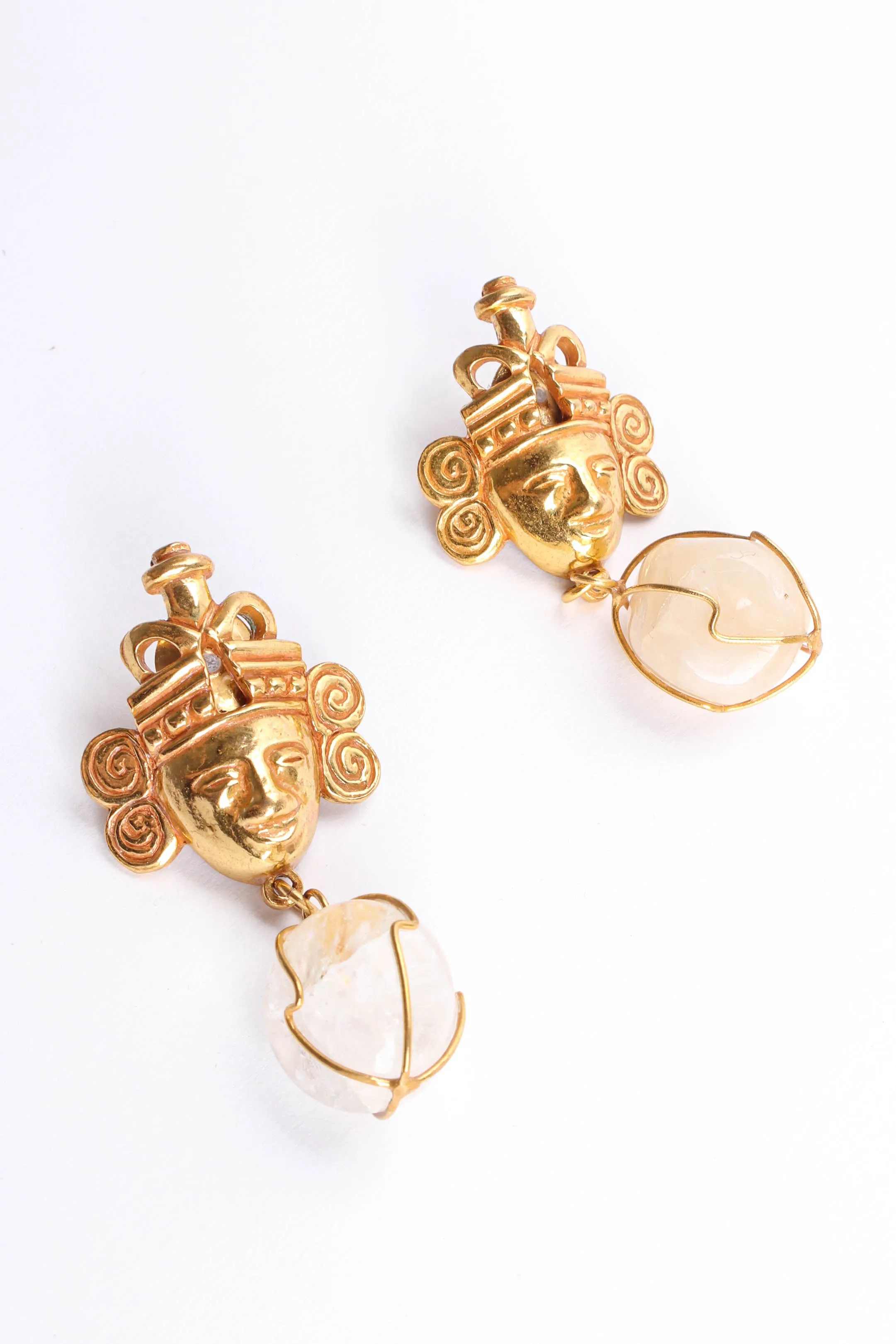 Mayan Crystal Stone Earrings