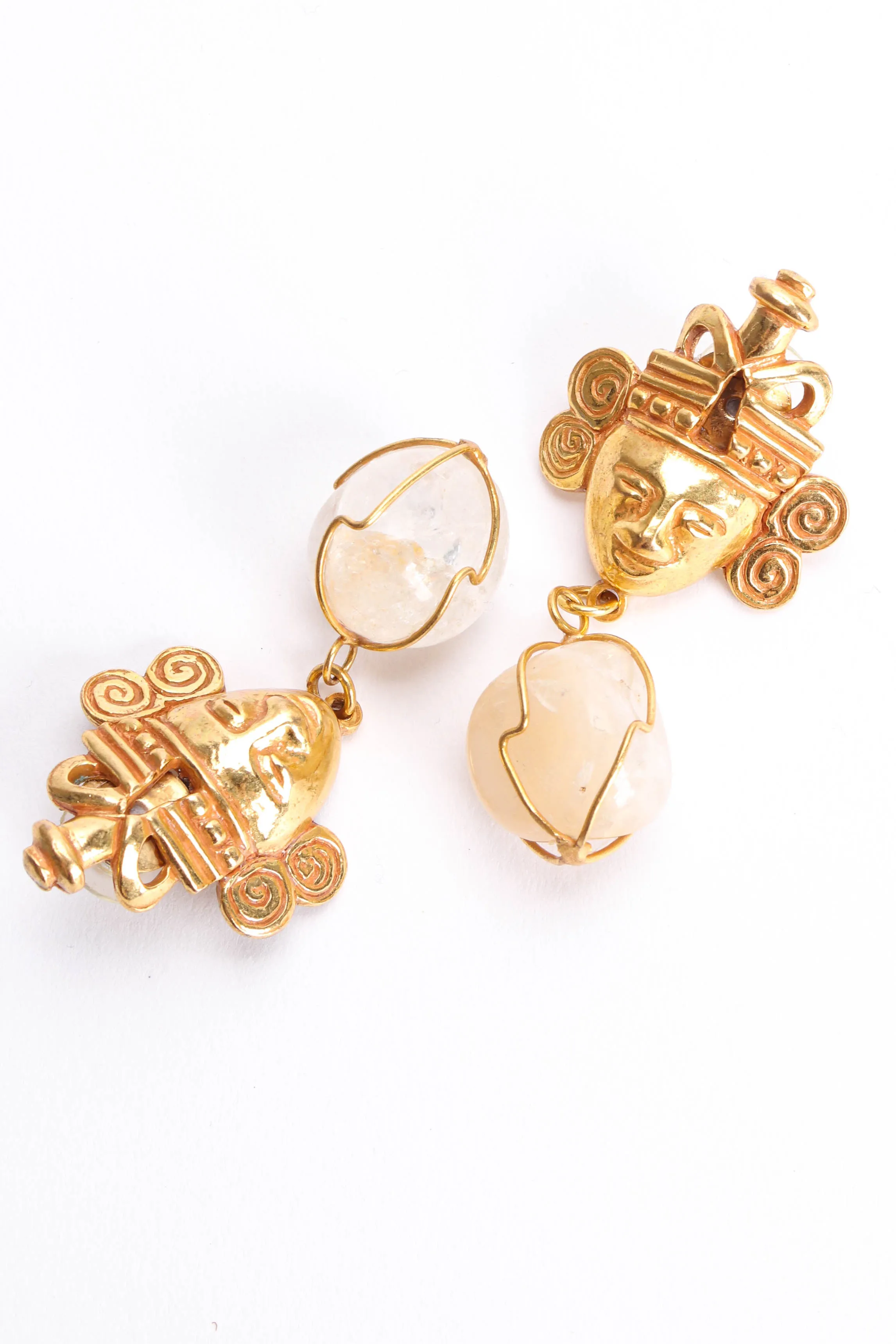 Mayan Crystal Stone Earrings