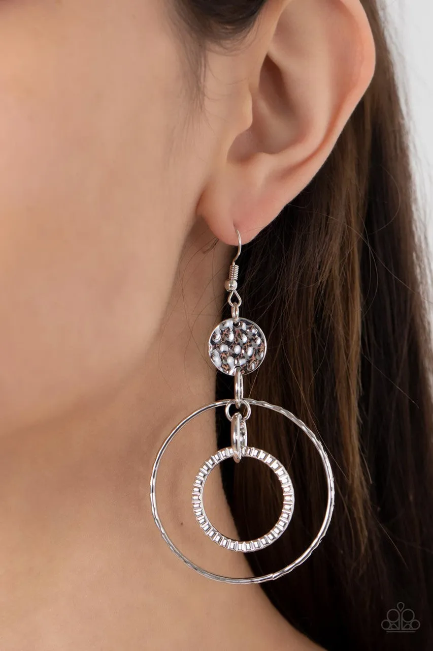 Mechanical Mecca Silver Paparazzi Earrings