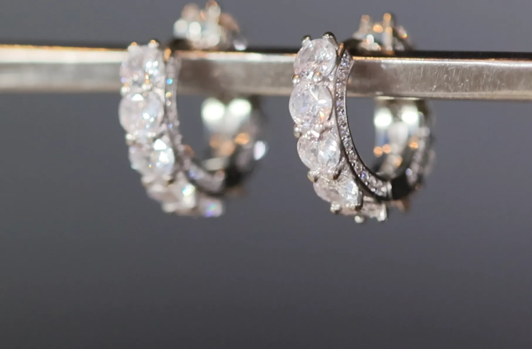 Mens Diamond Hoop Earrings | Womens Hoop Earrings | Iced Out Hoop Earrings