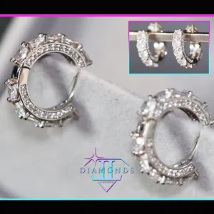 Mens Diamond Hoop Earrings | Womens Hoop Earrings | Iced Out Hoop Earrings
