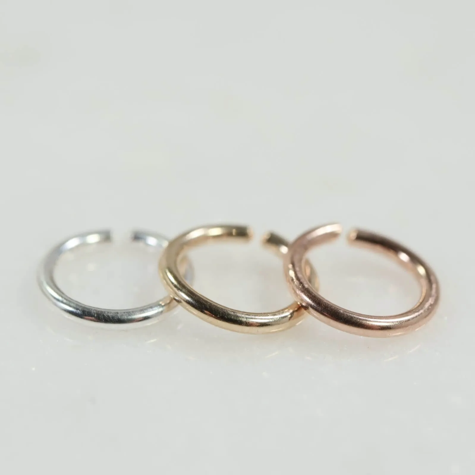 Men's Thick Gauge Plain Hoop SINGLE - 14 Gauge, Choose Your Diameter and Metal