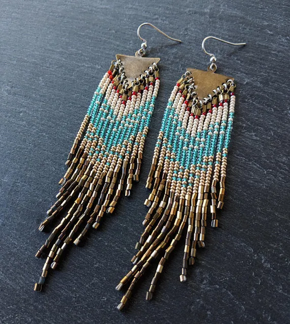 Meraki Beaded Fringe Earrings