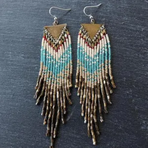 Meraki Beaded Fringe Earrings