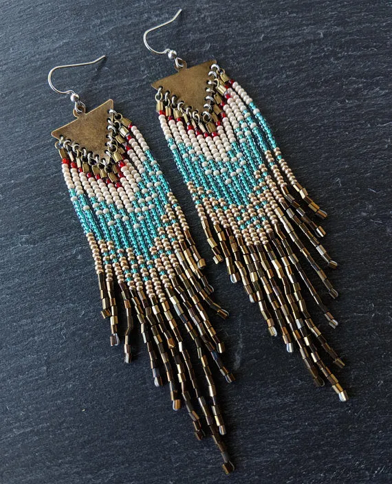 Meraki Beaded Fringe Earrings