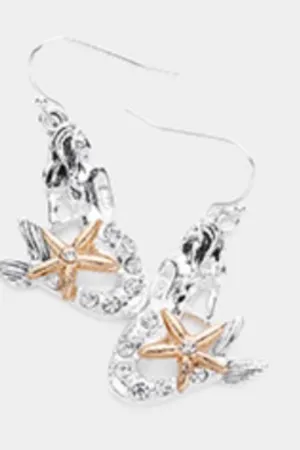Mermaid Starfish Dangle Earrings