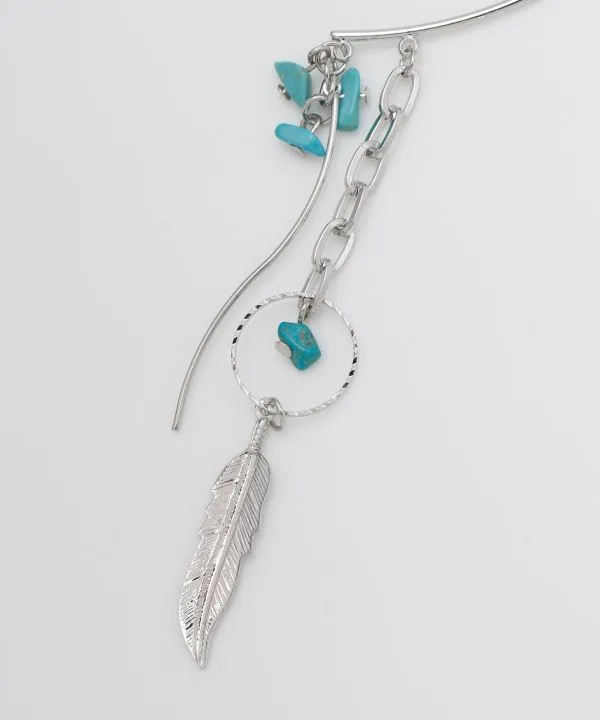 Metal Feather Earhook