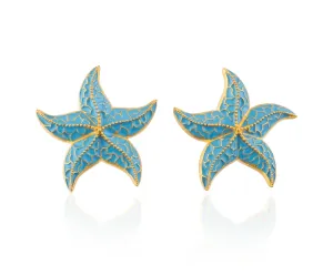 Milou Starfish Earrings - Blue