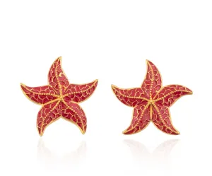 Milou Starfish Earrings - Red