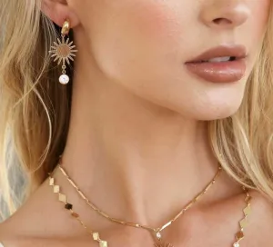Mini Starburst and Crystal Earrings