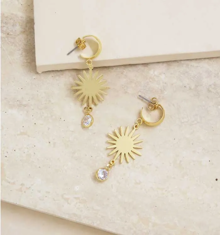 Mini Starburst and Crystal Earrings