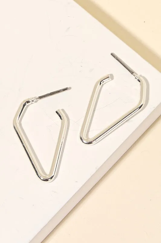 Mini Triangle Cutout Hoop Earrings