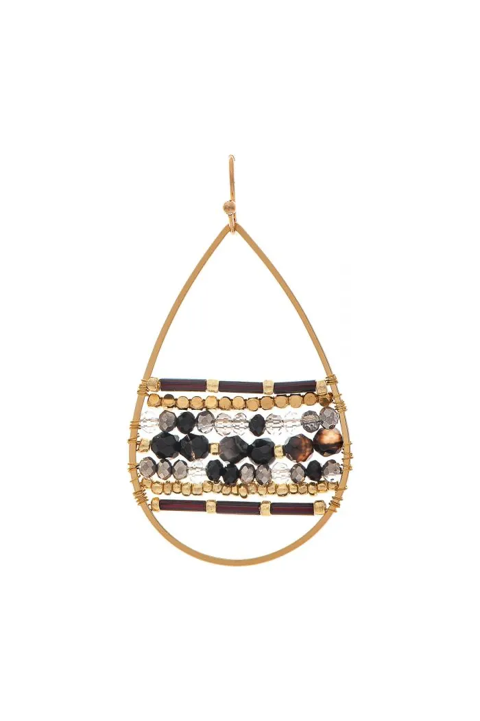 Mixed Hand Beaded Drop Earring