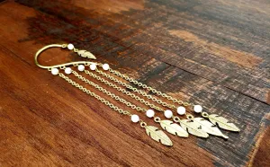 Moonstone Chain Ear Cuff Wrap Around Earring