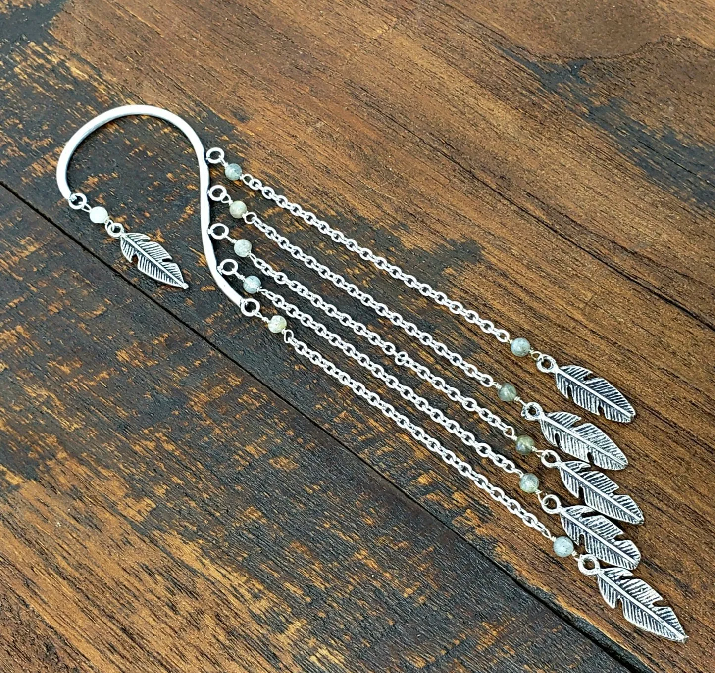Moonstone Chain Ear Cuff Wrap Around Earring