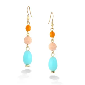 MULTI COLOR BEAD EARRINGS #ER19038 GLD MLT (LB2)