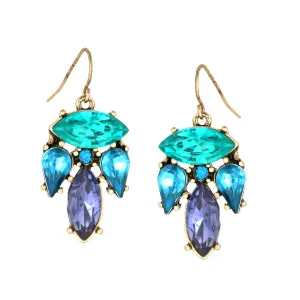 MULTI COLOR TURQUOISE AND AQUAMARINE EARRINGS  #FW1404332 (ID4)