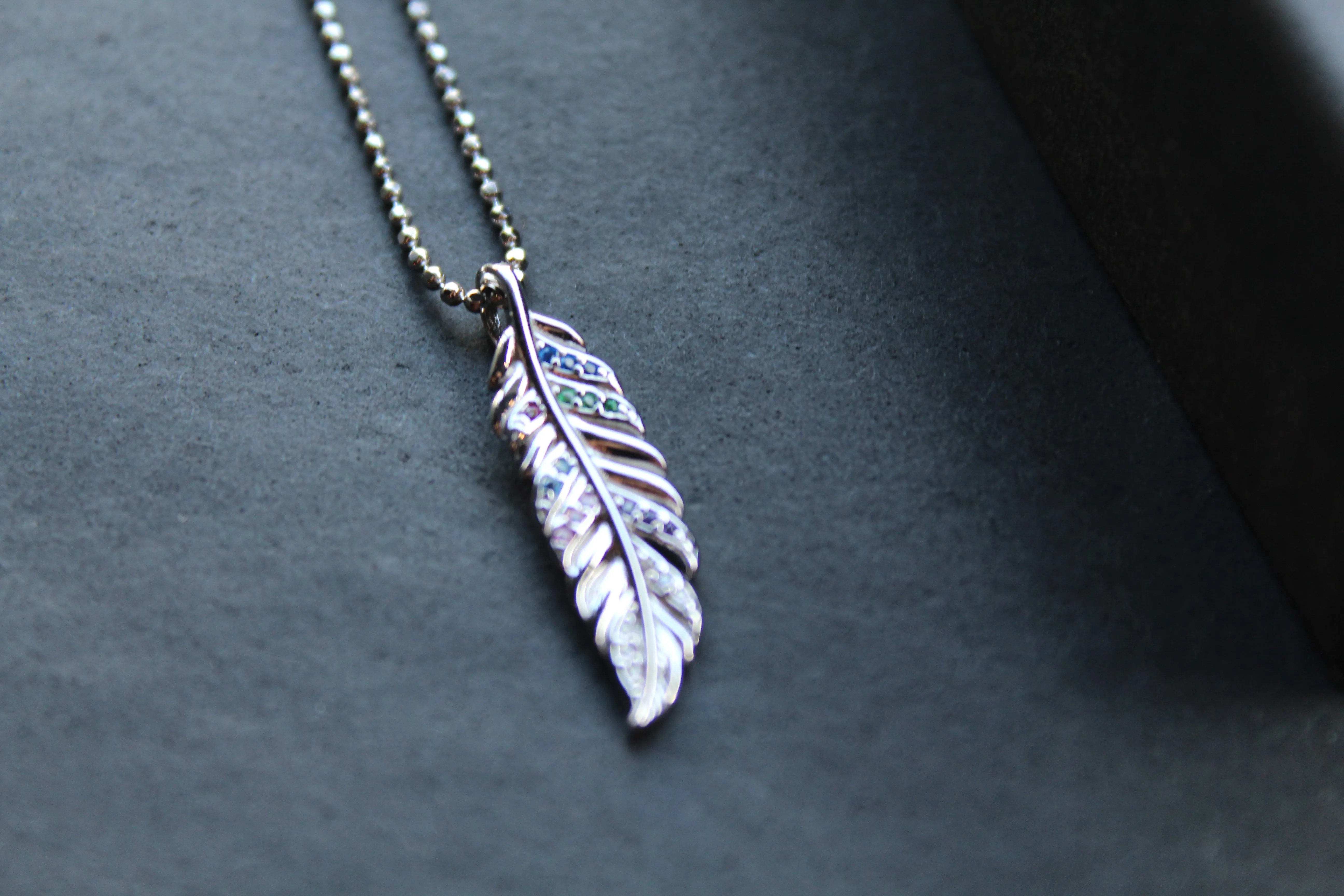 Multi Coloured Feather Necklace