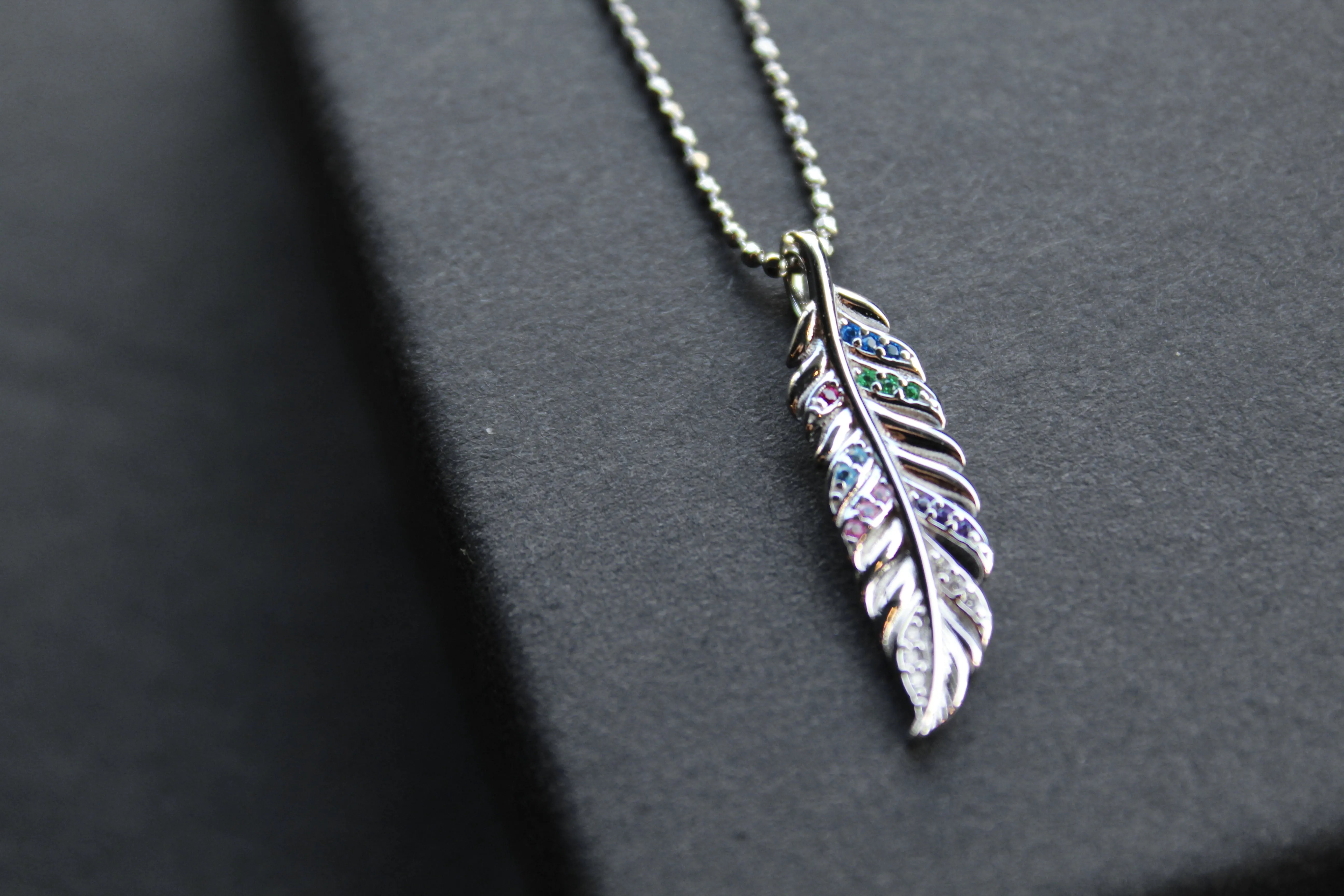 Multi Coloured Feather Necklace