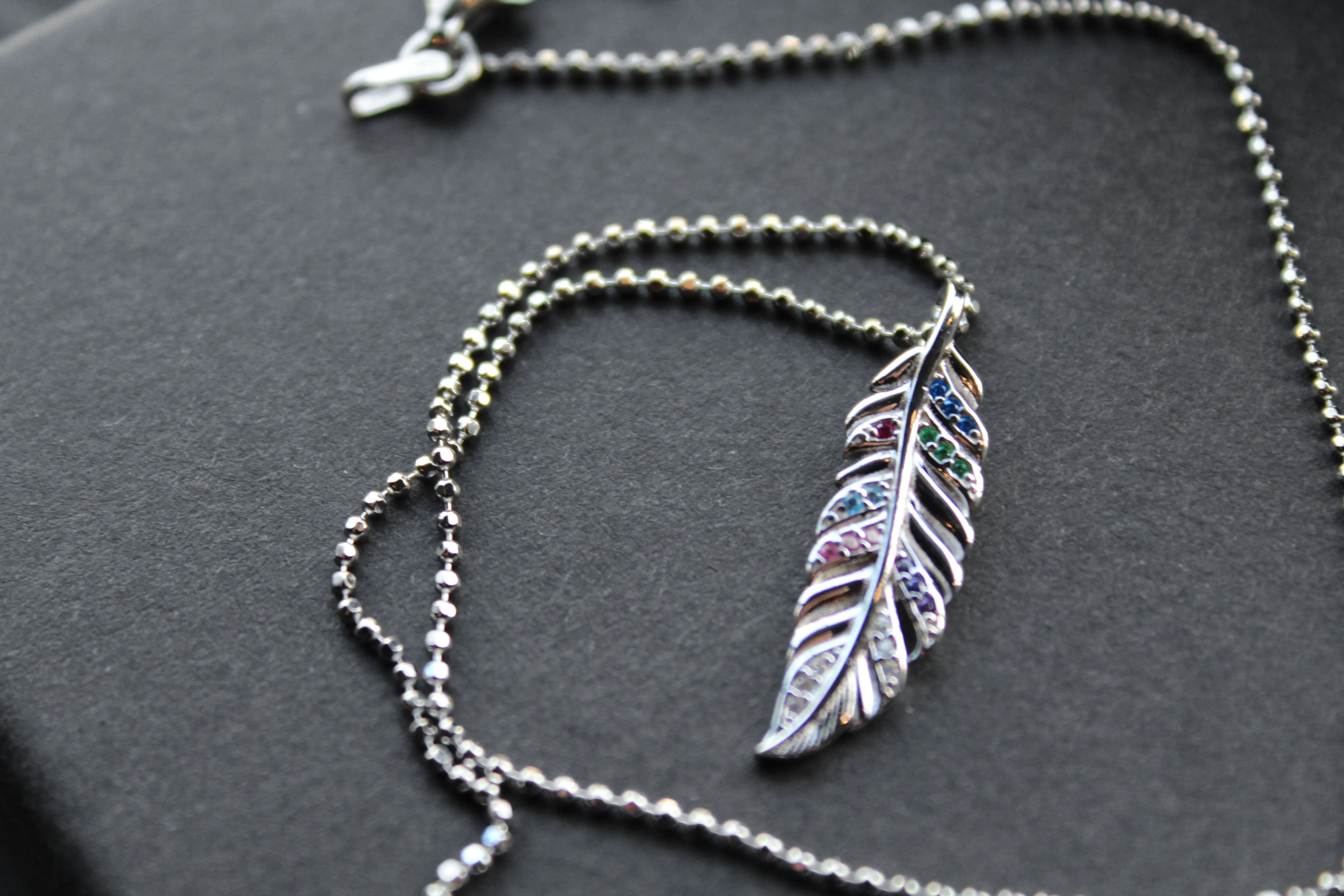 Multi Coloured Feather Necklace
