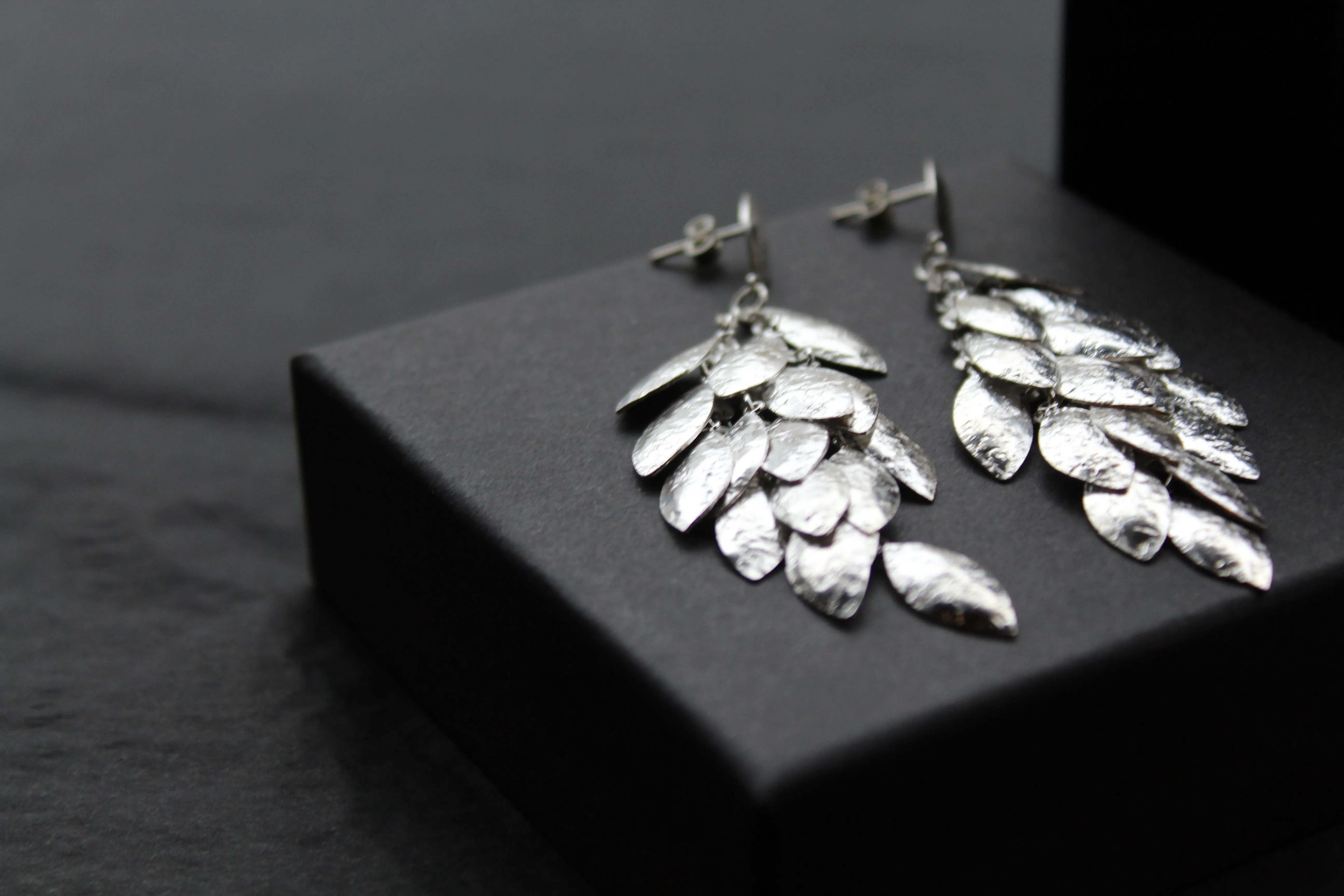 Multi Leaf Long Drop Earrings