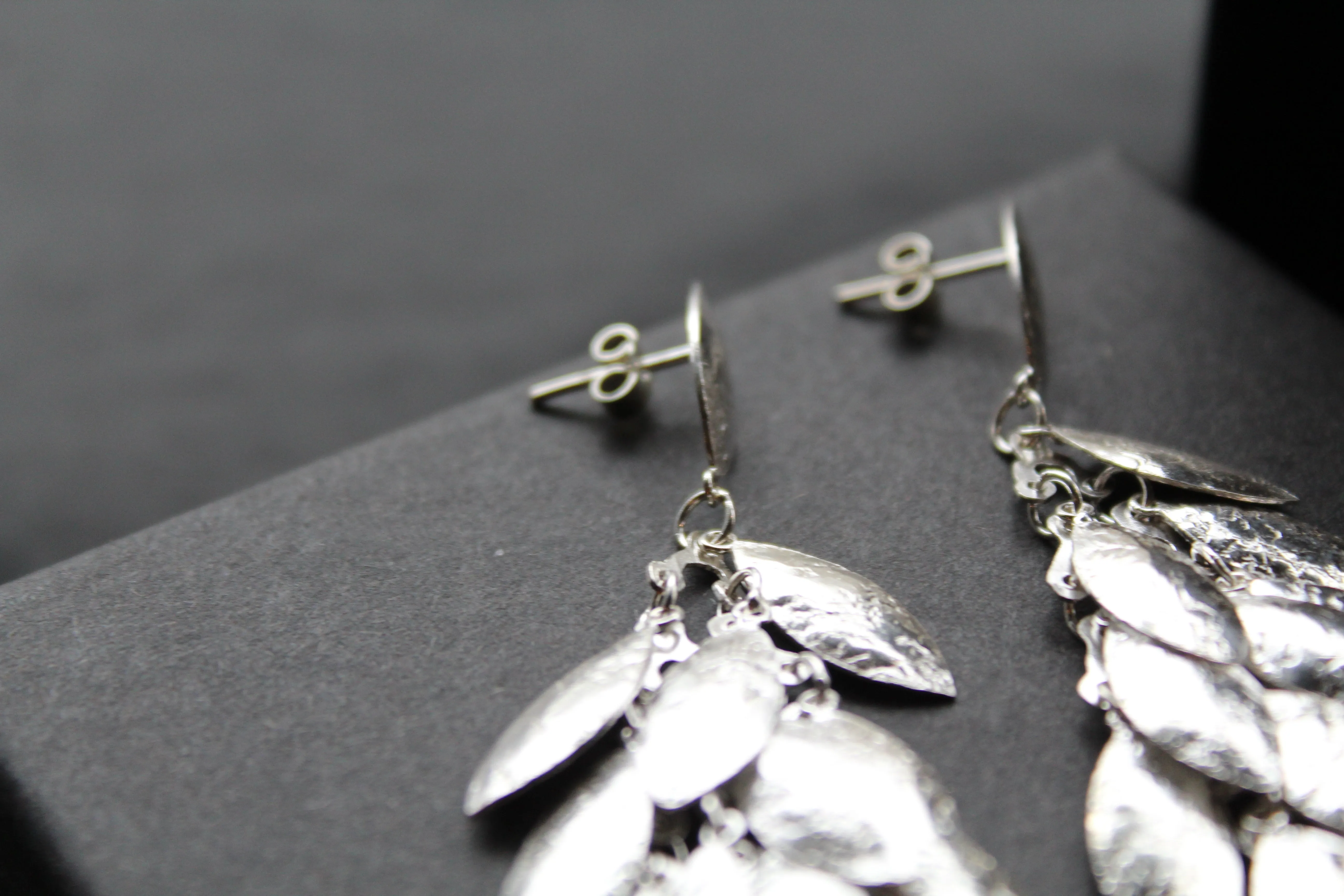Multi Leaf Long Drop Earrings