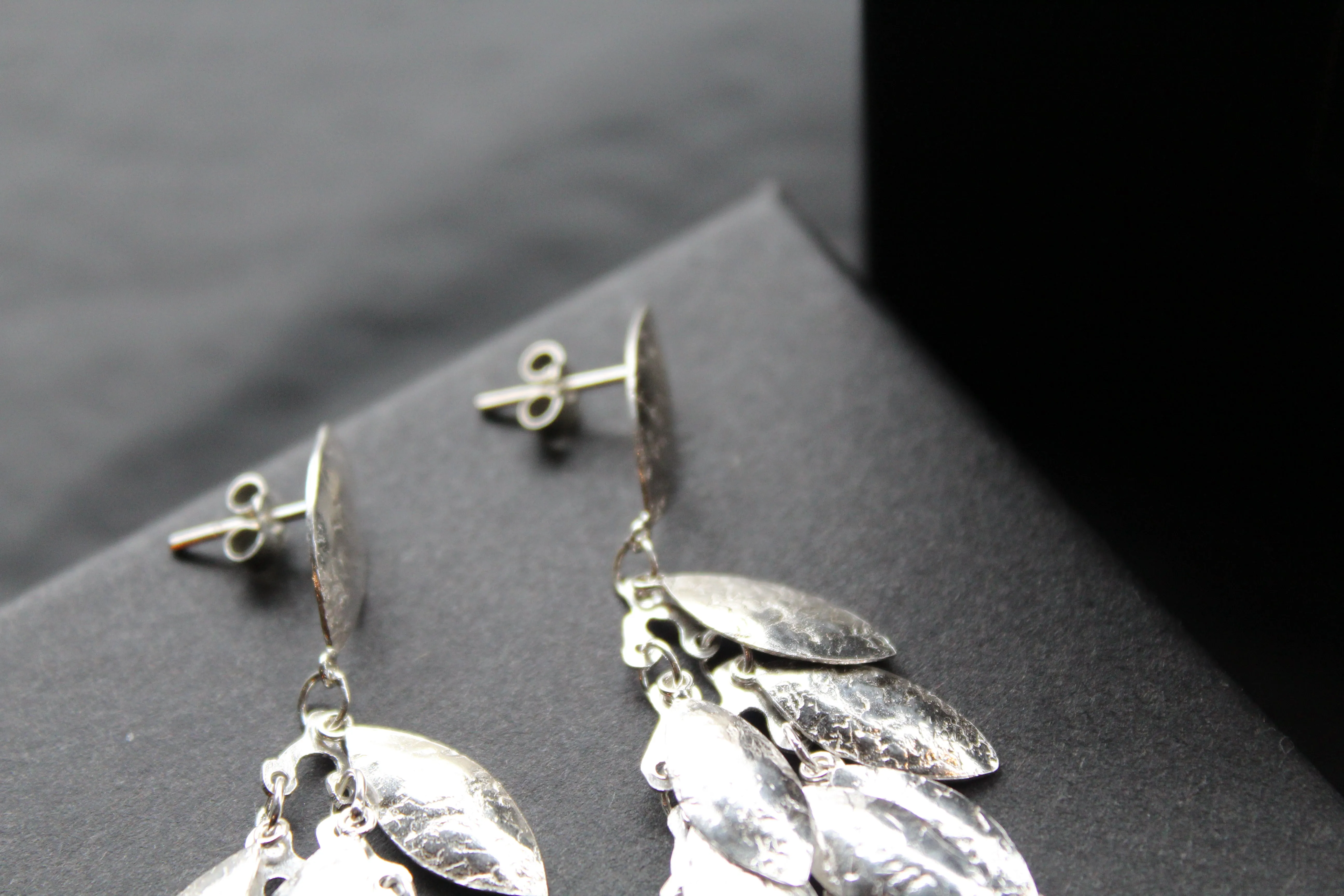 Multi Leaf Long Drop Earrings