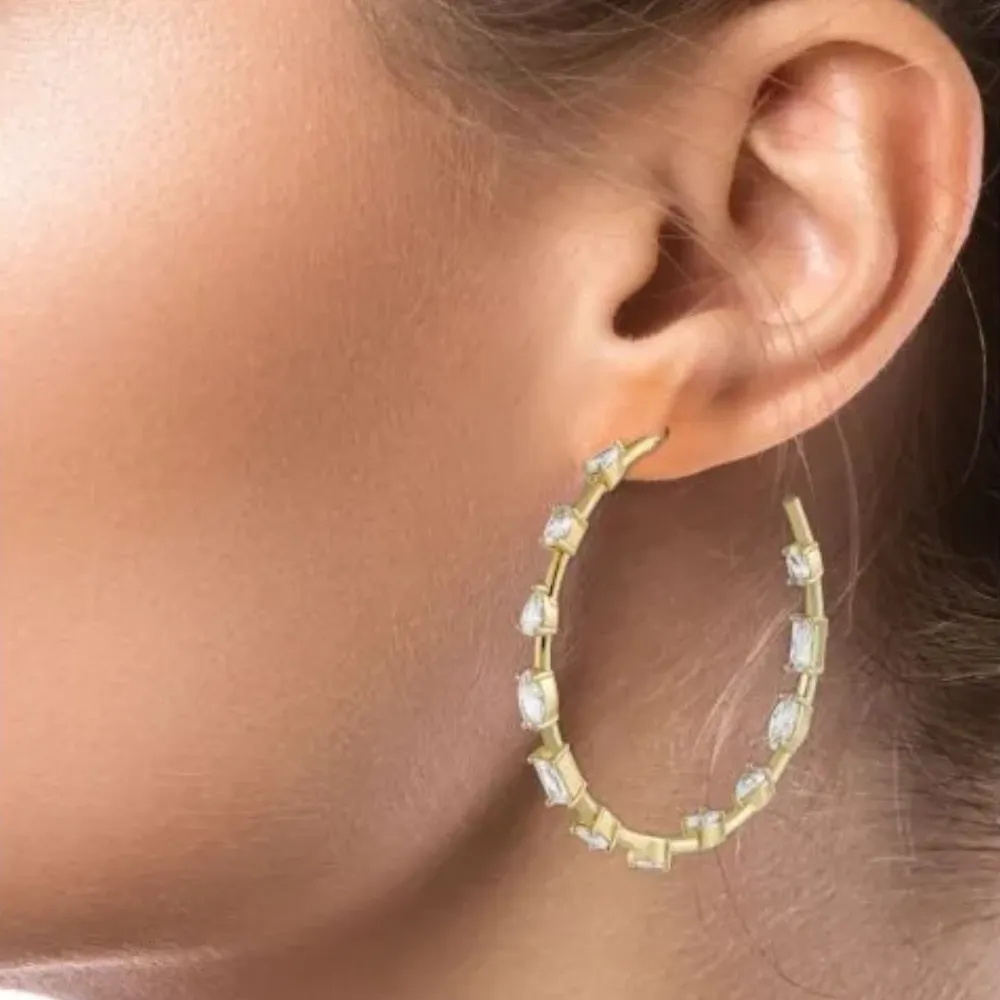 Multi Shape CZ Hoop Earrings