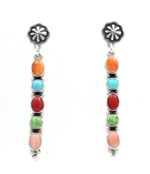 Multi Stone Stick Earrings