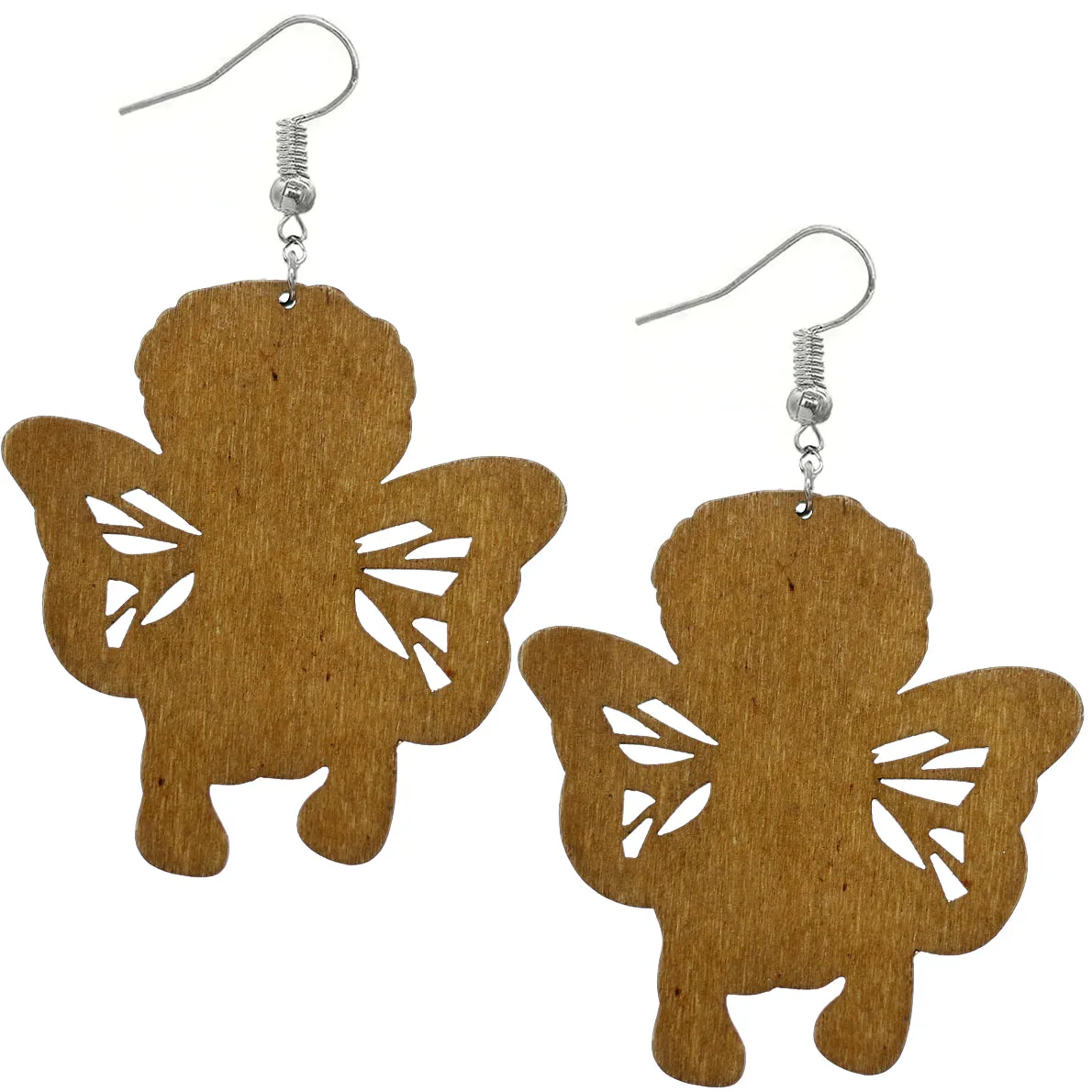Multicolor Rasta Wings Wooden Earrings