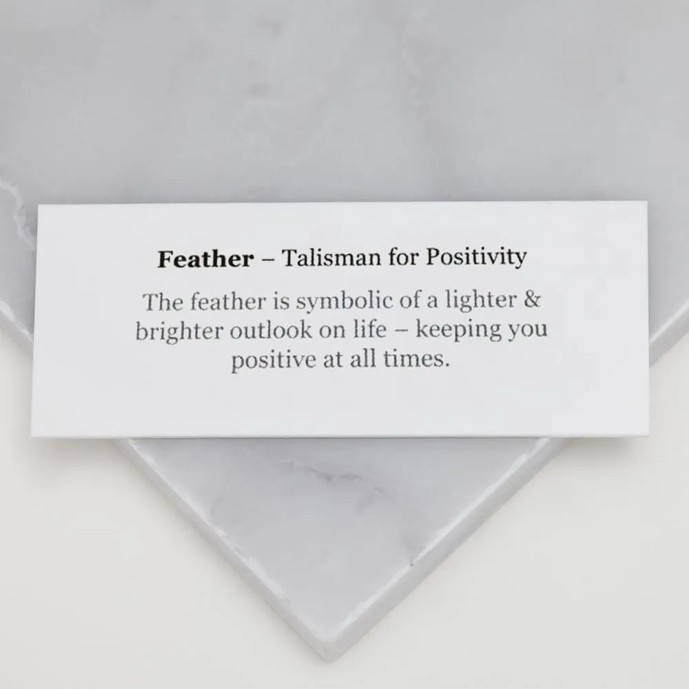 MURU Sterling Silver Small Feather Drop Earrings - POSITIVITY