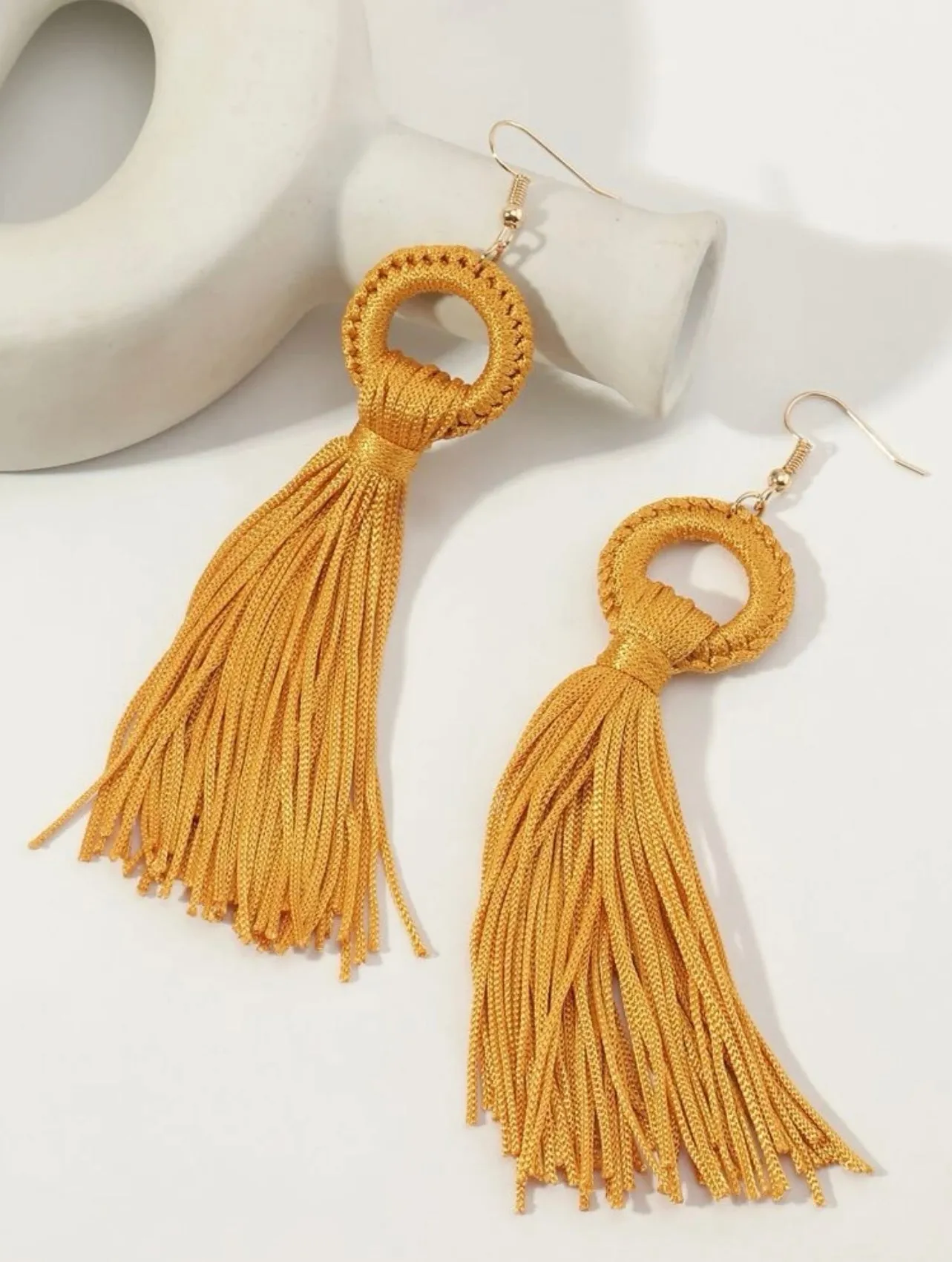 Mustard Tassel Earrings