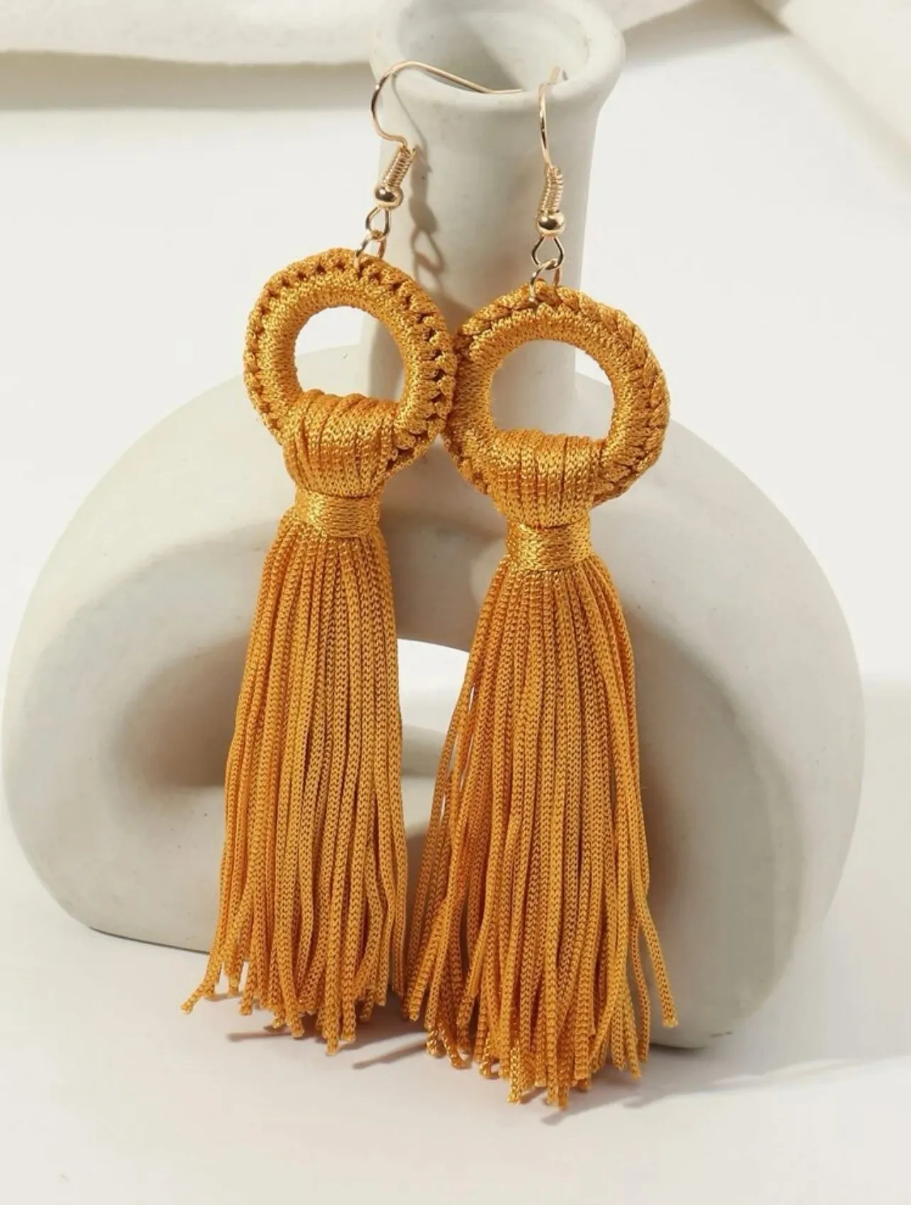 Mustard Tassel Earrings